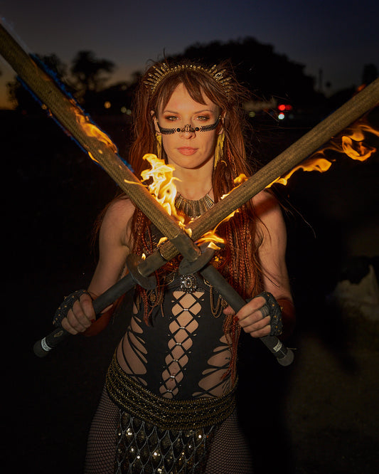 Black and Gold Scarab Fishbone Face Chain with Onyx - HearRingz