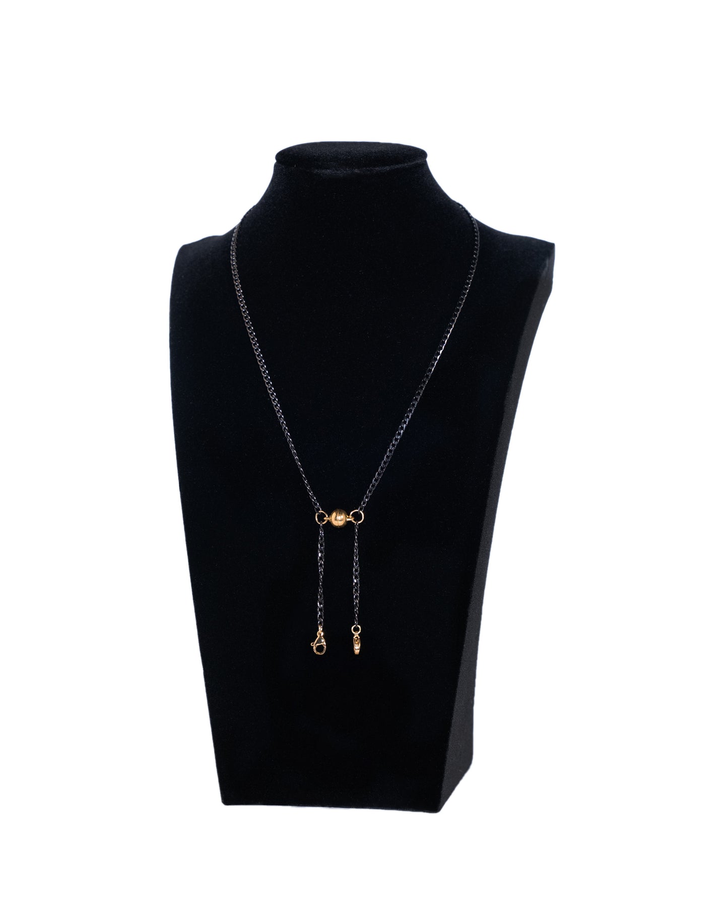 Black and Gold Magnetic Clasping Earplug Necklace Attachment - HearRingz