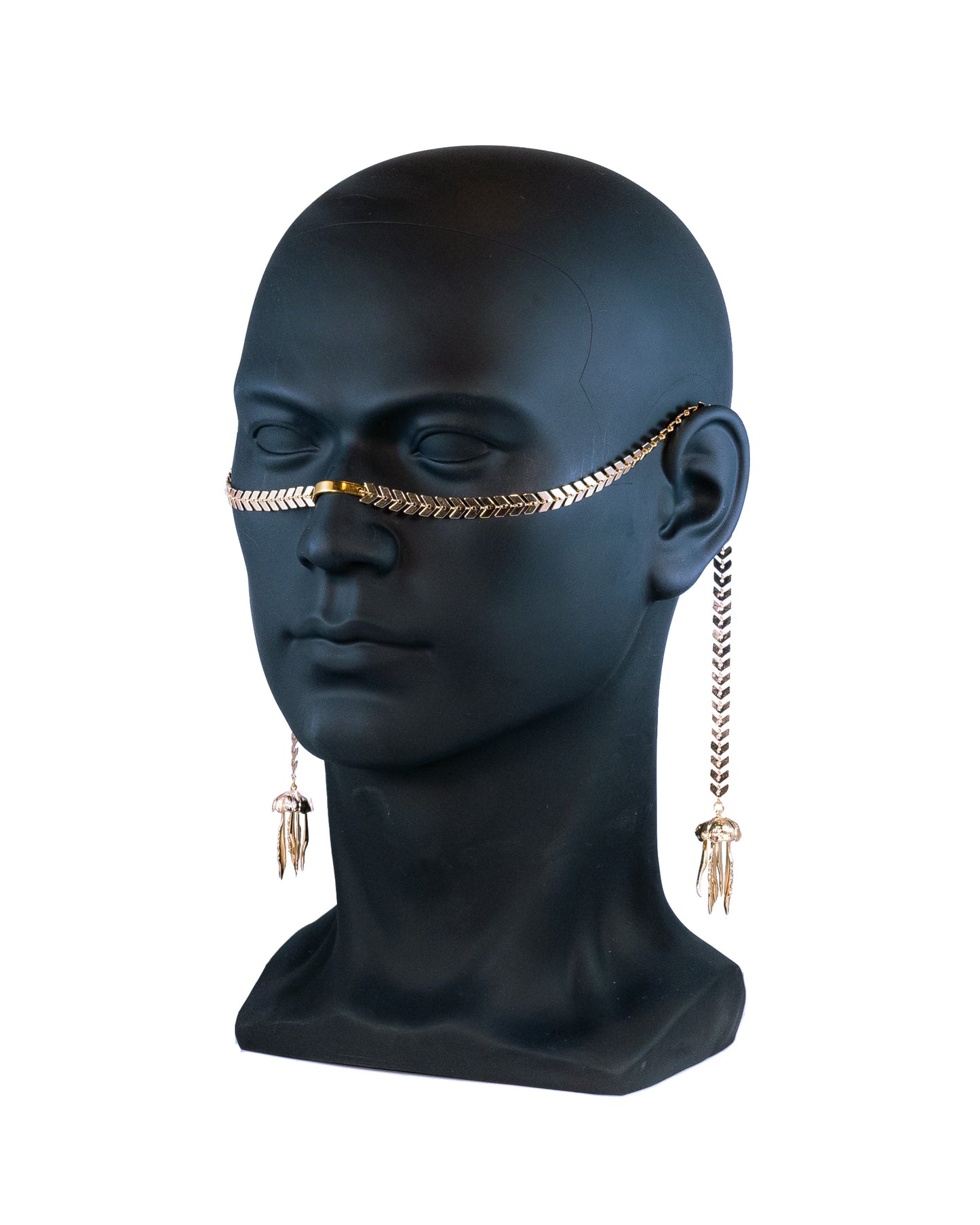 Gold Chevron Jelly Face Chain - HearRingz