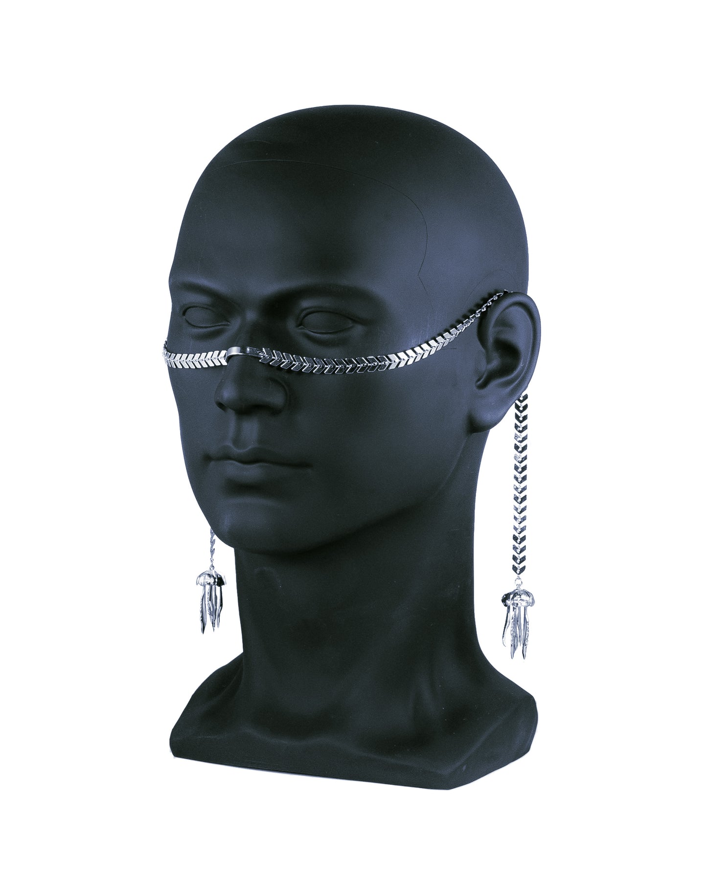 Silver Chevron Jelly Face Chain - HearRingz