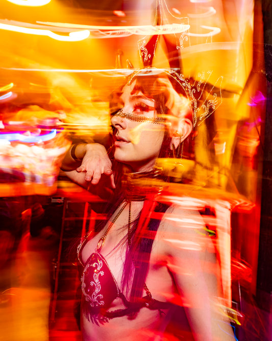 Gold Scarab Bridge Fishbone w/ Moons Face Chain - HearRingz