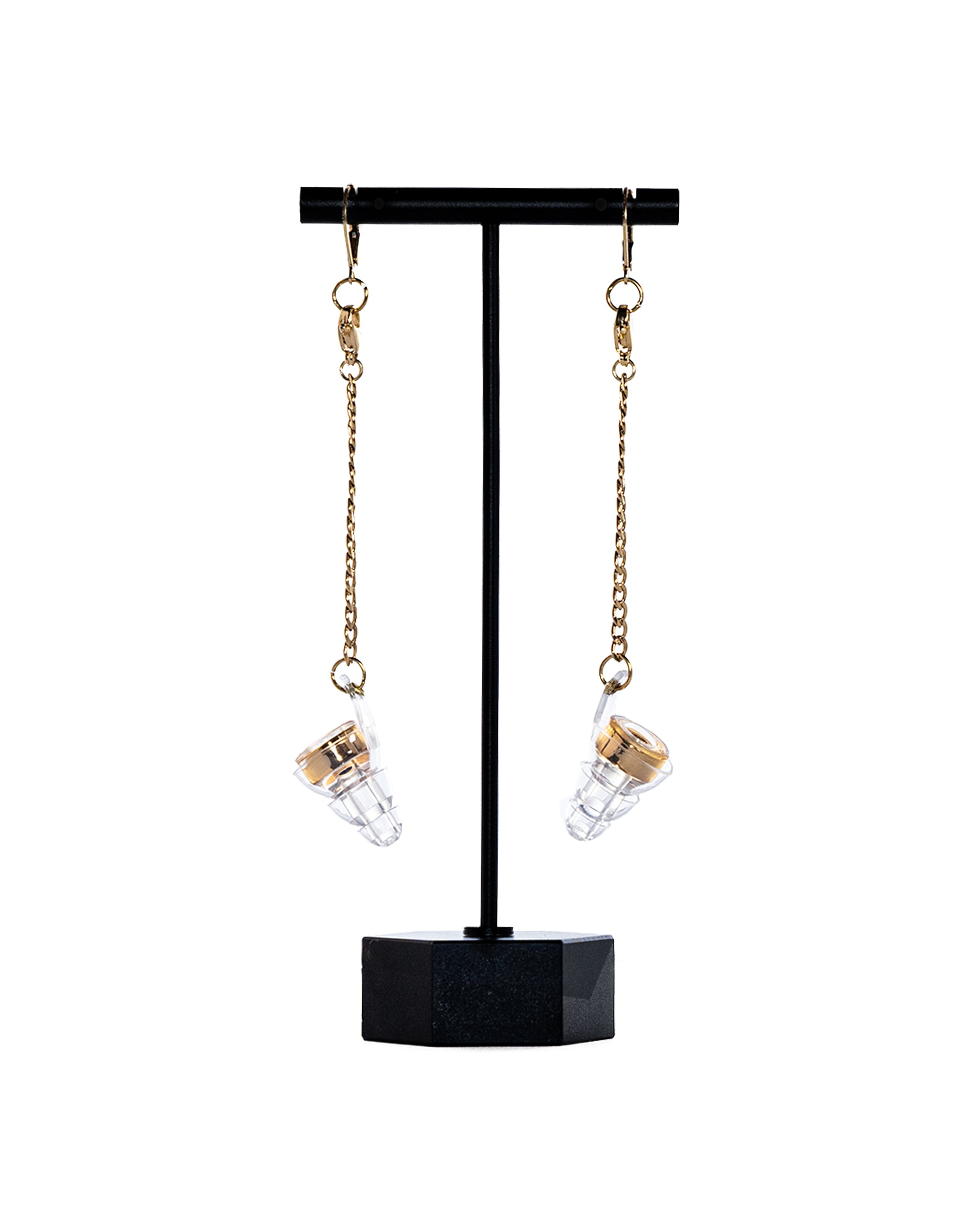 high fidelity earplug earrings with eargasm earplugs