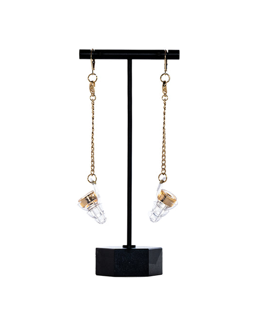 high fidelity earplug earrings with eargasm earplugs