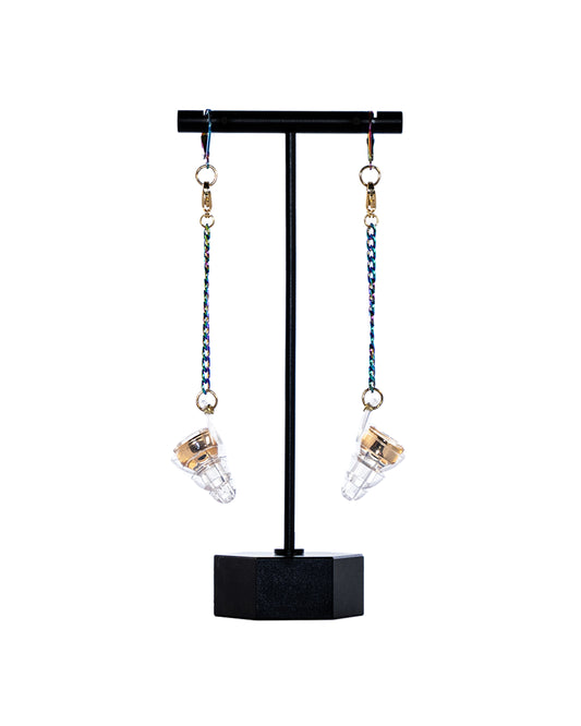 high fidelity earplug earrings with eargasm earplugs