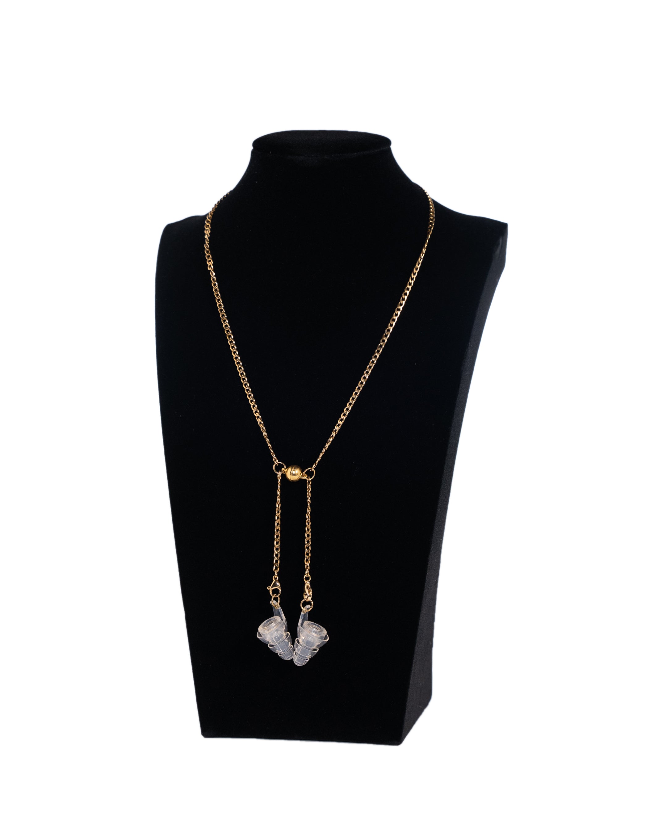 Gold Earplug Necklace