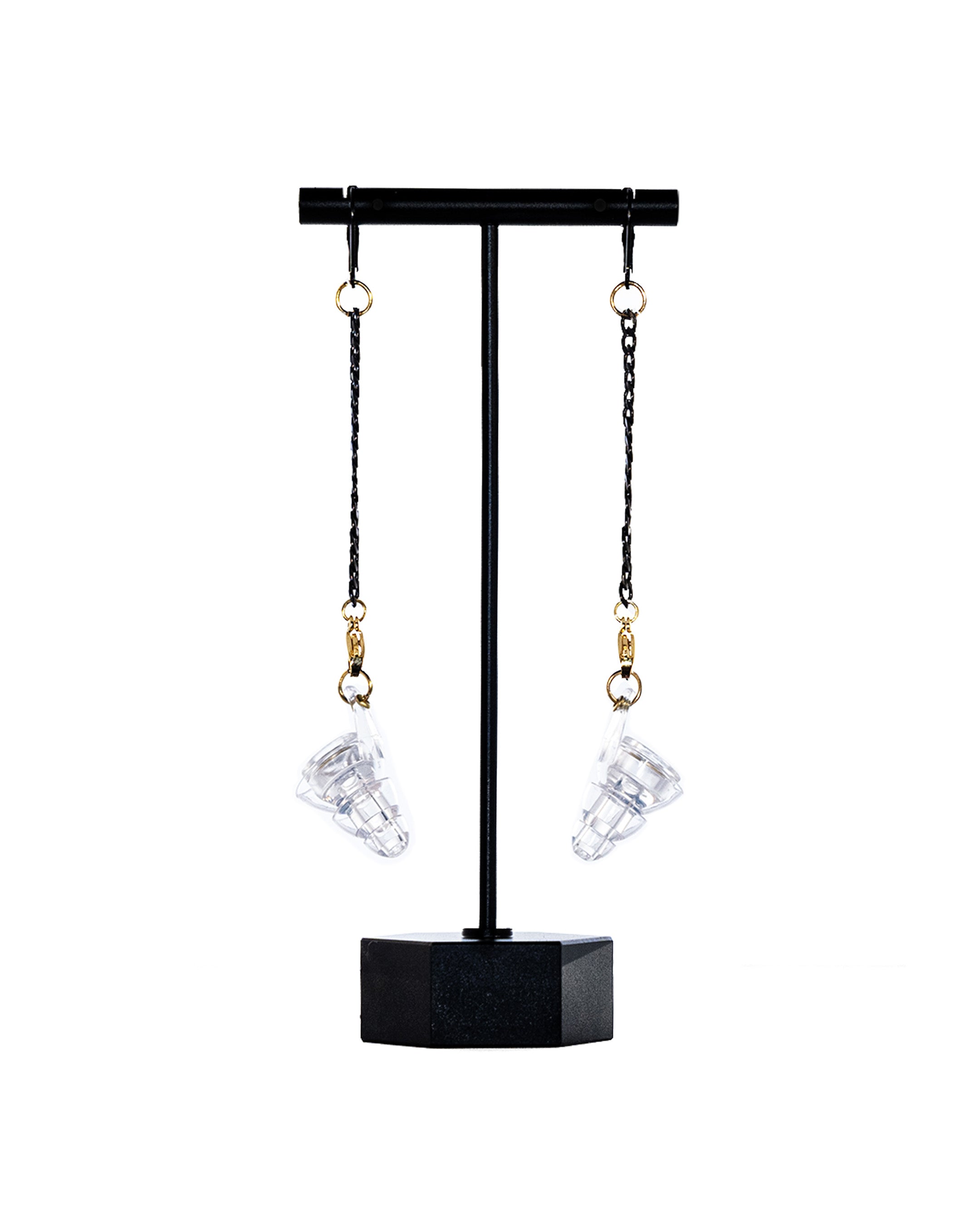 Black & Gold HearRingz  High Fidelity Earplug Earrings