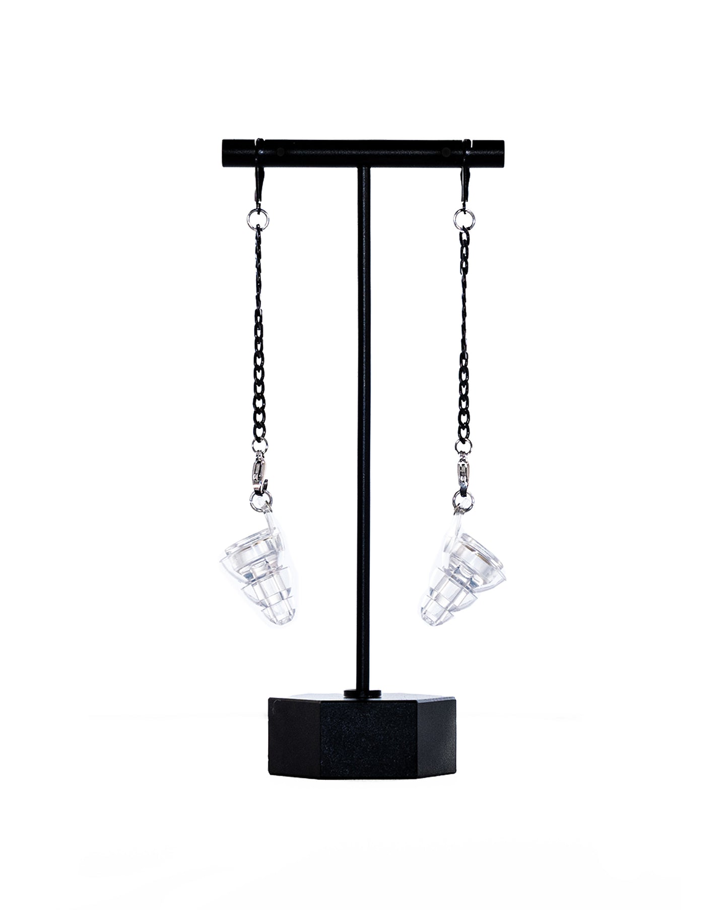 Earplug Earrings High Fidelity HearRingz - Black & Silver