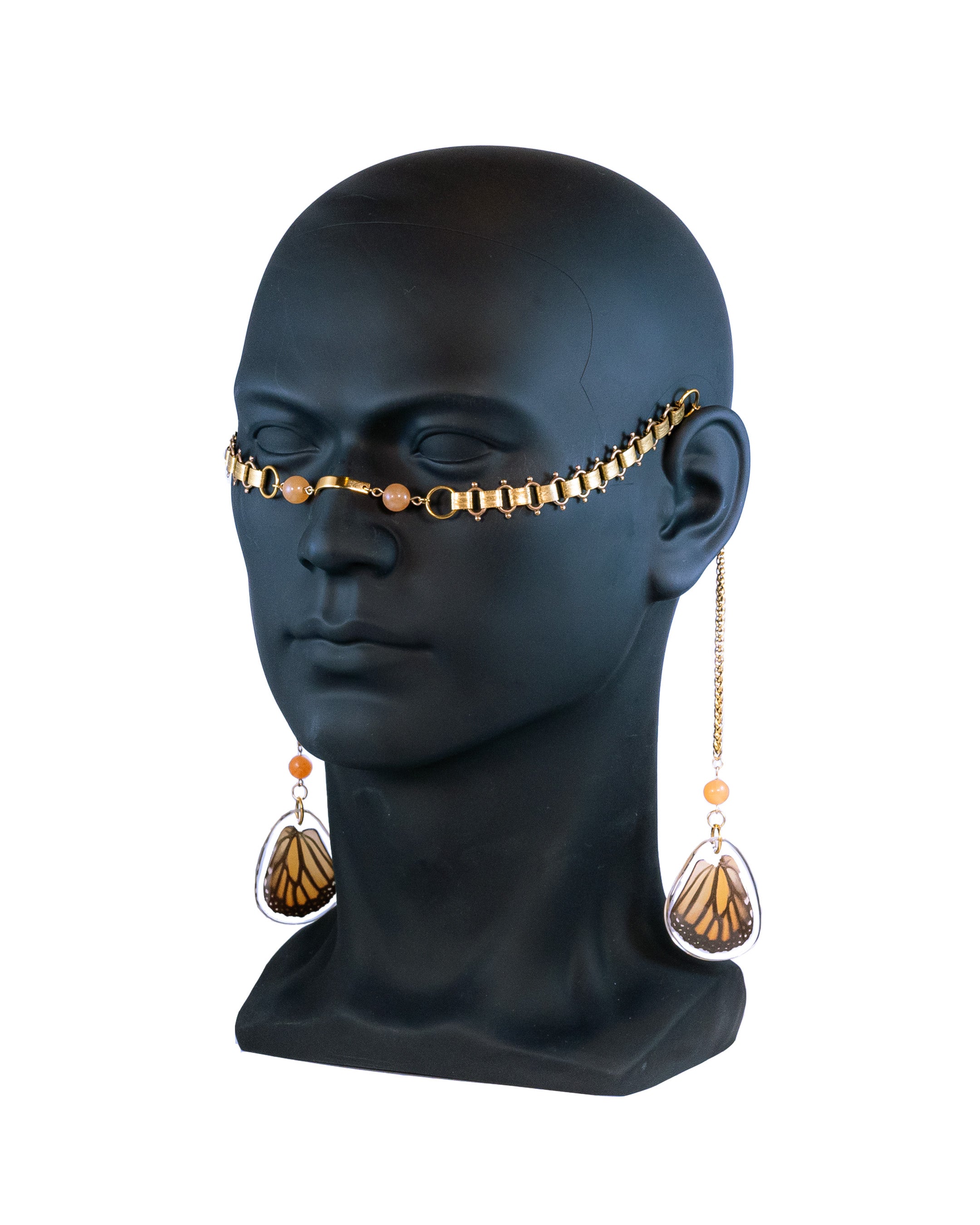 Gold Eclectic Collectics Monarch Collab Face Chain